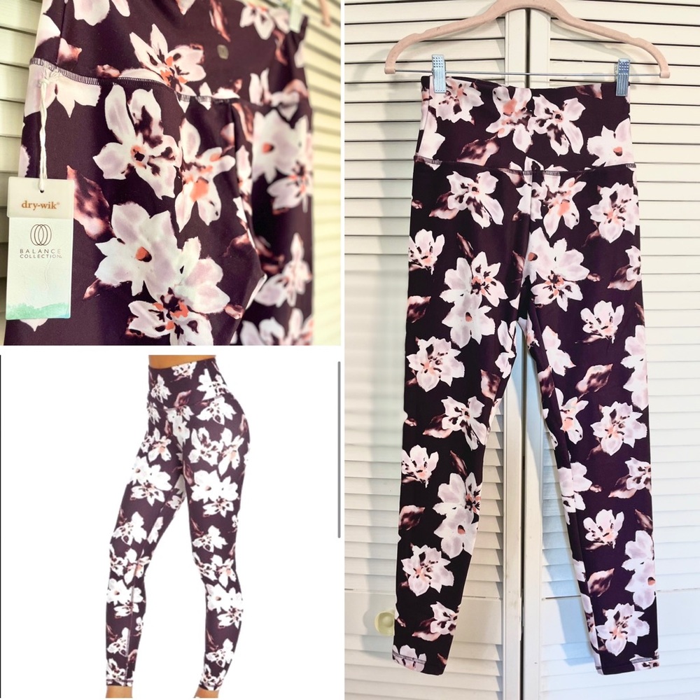 $40 NEW Floral Leggings Burgundy